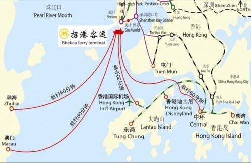 வரைபடம் shekou படகு முனையத்தில்