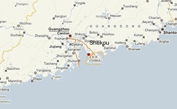 shekou, சீனா வரைபடம்